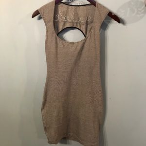 Open Back Grey Dress